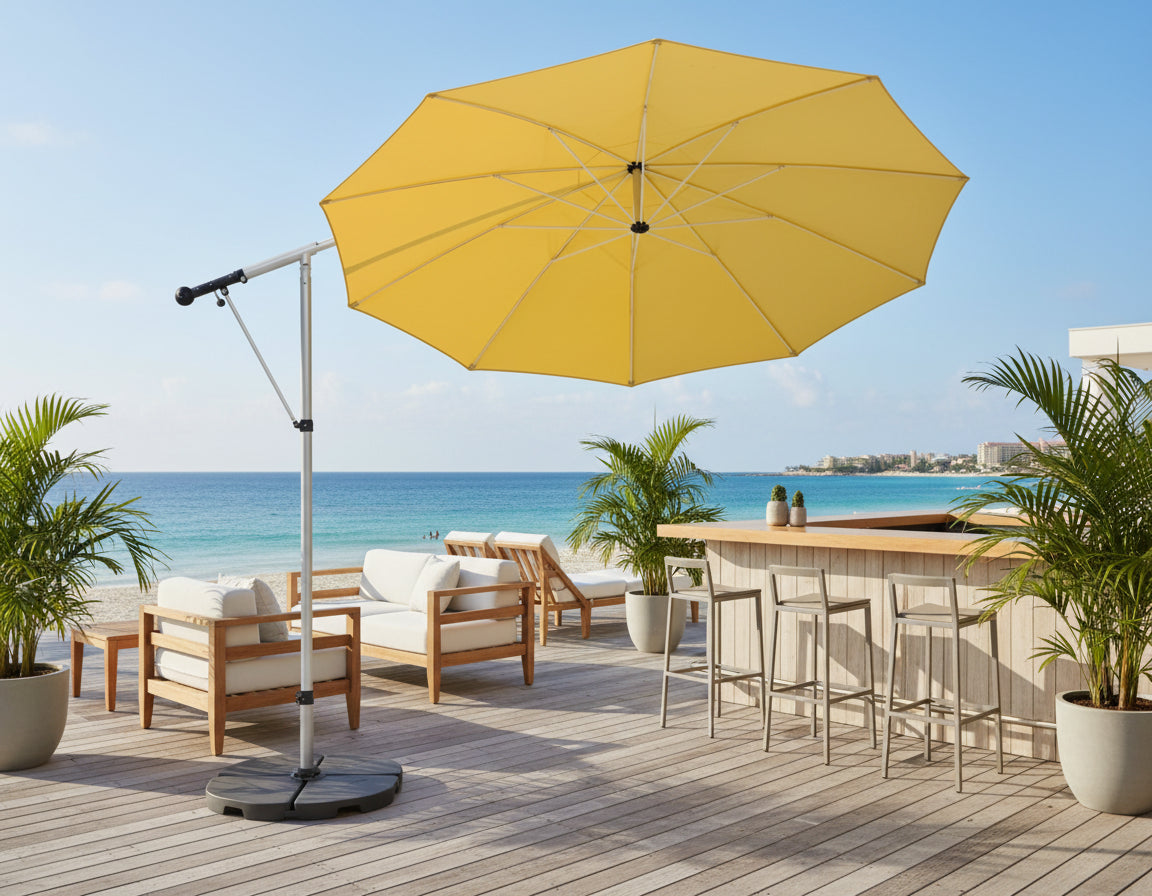 May Mezzo runder Sonnenschirm gelb - zuverlässiger Sonnenschutz für jeden Garten