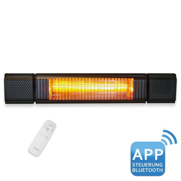 VASNER Appino BEATZZ 2000W schwarz - vielseitiges Multitalent mit Wärme, Musik und Licht