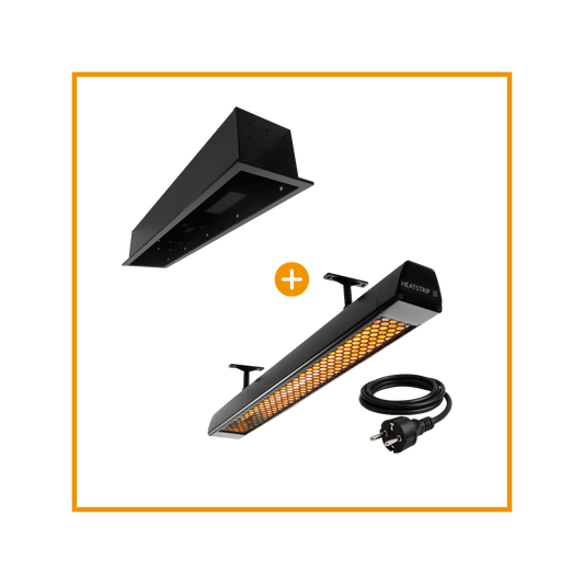 Heatstrip Intense Elektrische Terrassenheizung 2200 watt mit Montagerahmen HEATSTRIP