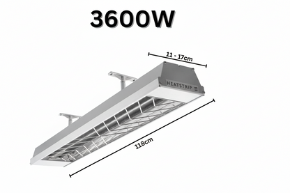 HEATSTRIP 3600W Max Leistungsgrafik - energieeffiziente elektrische Terrassenheizung
