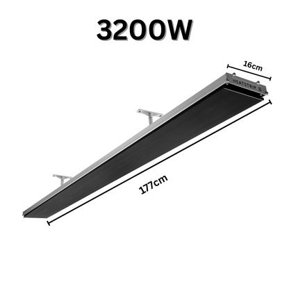 HEATSTRIP Classic Design 3200W Leistungsgrafik - kosteneffiziente elektrische Terrassenheizung
