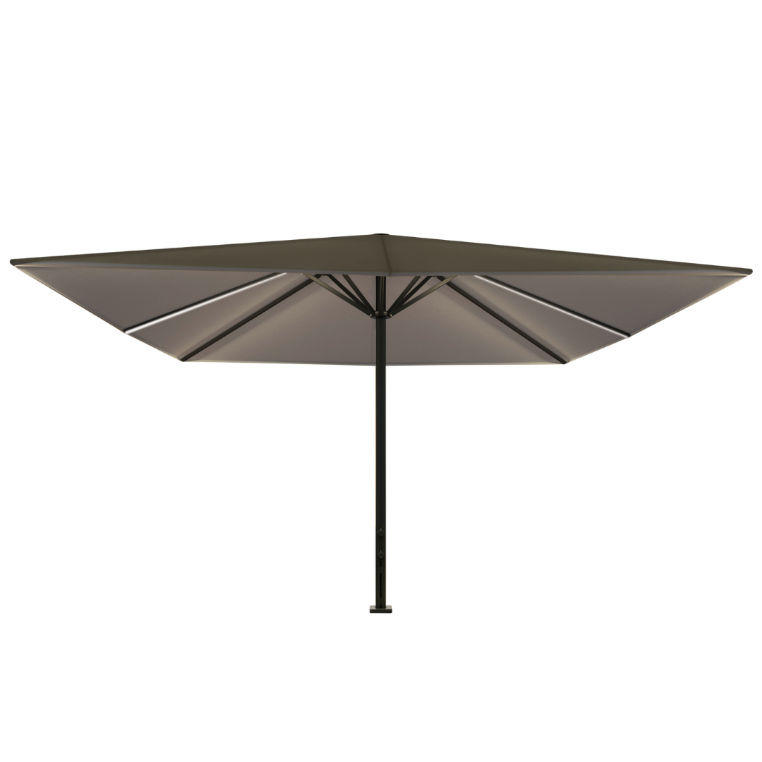 PROSTOR P8 Mittelstockschirm 400x400cm - Innovation Award Gewinner mit LED-Beleuchtung
