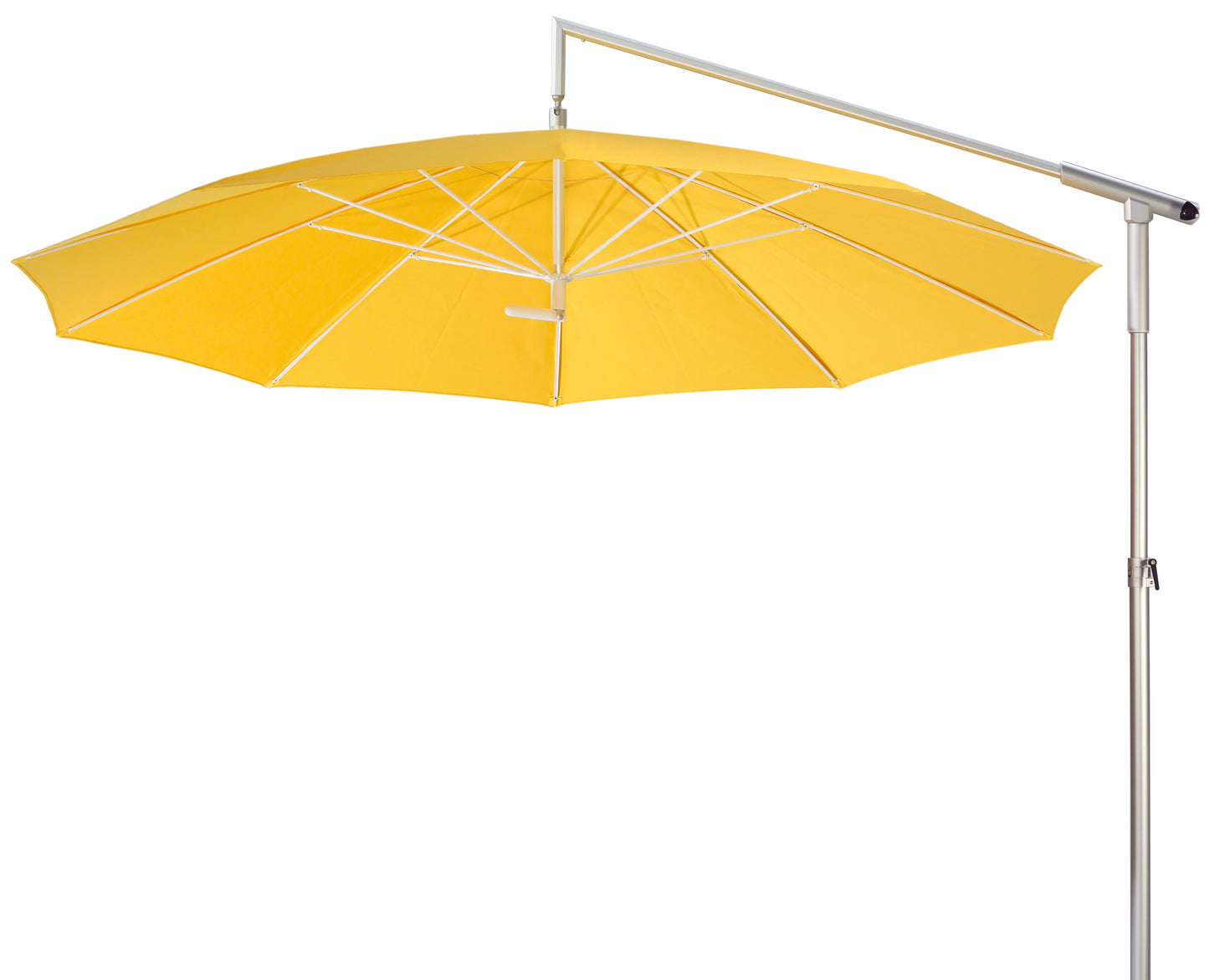 May Dacapo Ampelschirm rund gelb - Höhenverstellung mit praktischer Gasfeder
