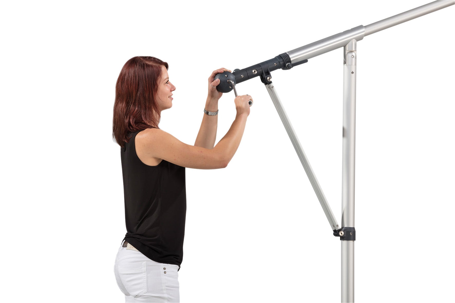 May Mezzo Handkurbel - müheloses Öffnen, Schließen und Neigen des Sonnenschirms
