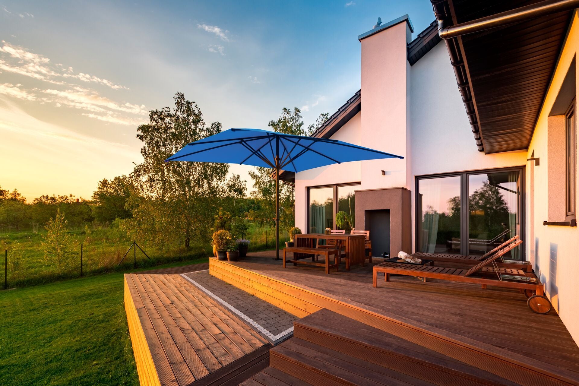 Bahama Pure Sonnenschirm mitternacht - eleganter UV-Schutz für Garten und Terrasse
