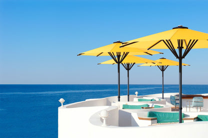 Bahama Pure runder Sonnenschirm butterblume - robuster Großschirm mit leichter Bedienung
