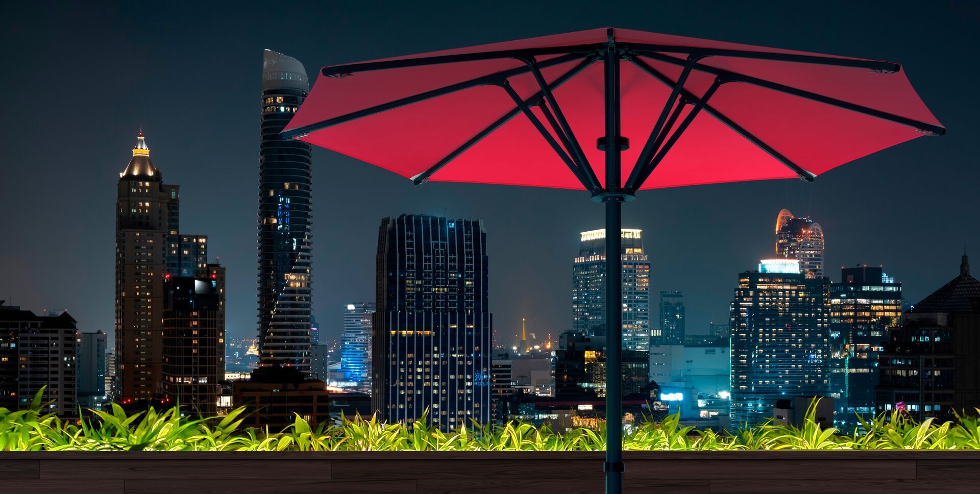 Bahama Pure Sonnenschirm rund tomate - eleganter UV-Schutz für Außenbereiche
