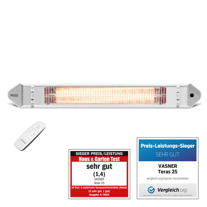 VASNER Teras 25 Terrassenstrahler 2500W weiß - Testsieger mit Auszeichnung
