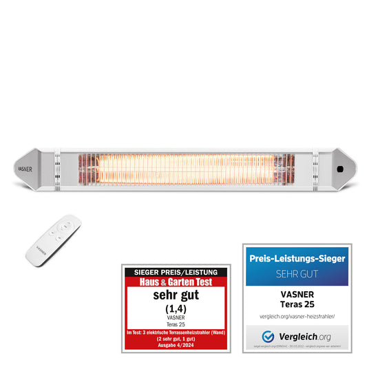 VASNER Teras 25 Terrassenstrahler 2500W weiß - Testsieger mit Auszeichnung
