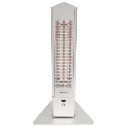 VASNER HeatTower Mini silber - regensicherer Heizstrahler für Terrasse und Garten
