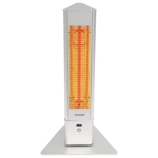 VASNER HeatTower Mini Heizstrahler 1500W silber - IP65 mobiler Standheizstrahler
