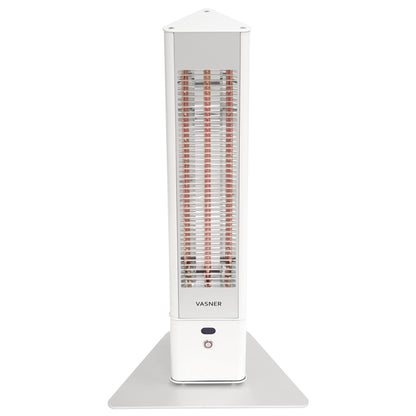 VASNER HeatTower Mini Standheizstrahler weiß - saubere angenehme Wärme für Terrassen

