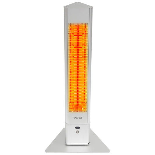 VASNER HeatTower Stand-Heizstrahler 2500W silber - IP65 Infrarotstrahler für professionellen Outdoor-Einsatz
