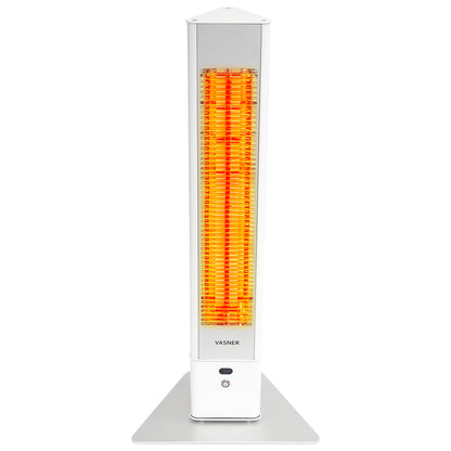 VASNER HeatTower Stand-Heizstrahler 2500W weiß - IP65 Infrarotstrahler für Außenbereiche
