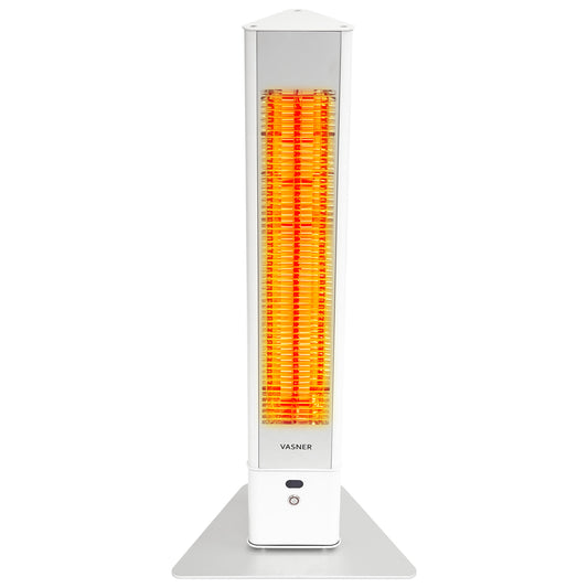 VASNER HeatTower Stand-Heizstrahler 2500W weiß - IP65 Infrarotstrahler für Außenbereiche
