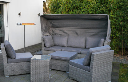 VASNER SlimLine X20 auf Terrasse - unauffällige Montage für wohlige Wärme
