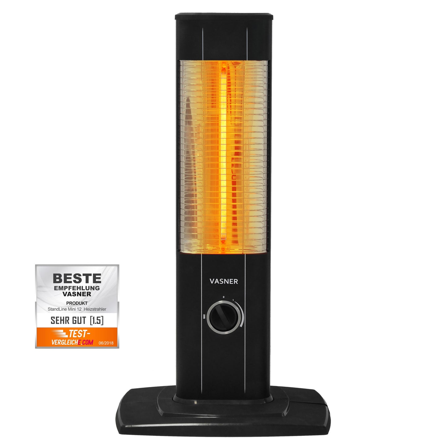 VASNER StandLine Mini 15 Stand Heizstrahler 1500W schwarz - kompakter Infrarotstrahler
