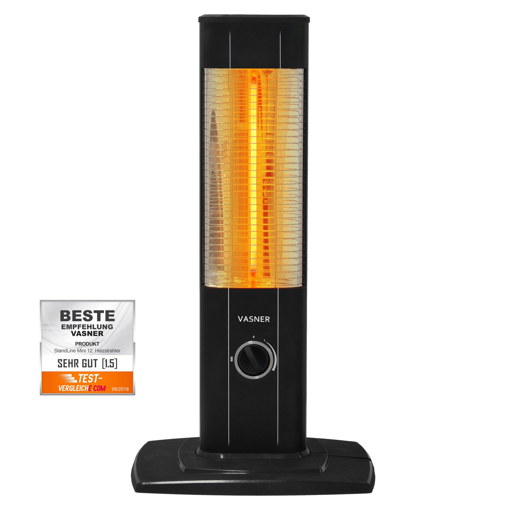 VASNER StandLine Mini 15 Stand Heizstrahler 1500W schwarz - kompakter Infrarotstrahler
