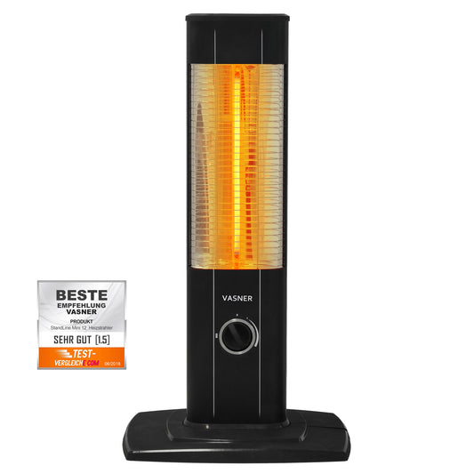 VASNER StandLine Mini 15 Stand Heizstrahler 1500W schwarz - kompakter Infrarotstrahler
