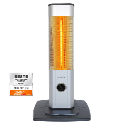 VASNER StandLine Mini 15 Stand Heizstrahler 1500W silber - kompakter Carbon-Infrarotstrahler
