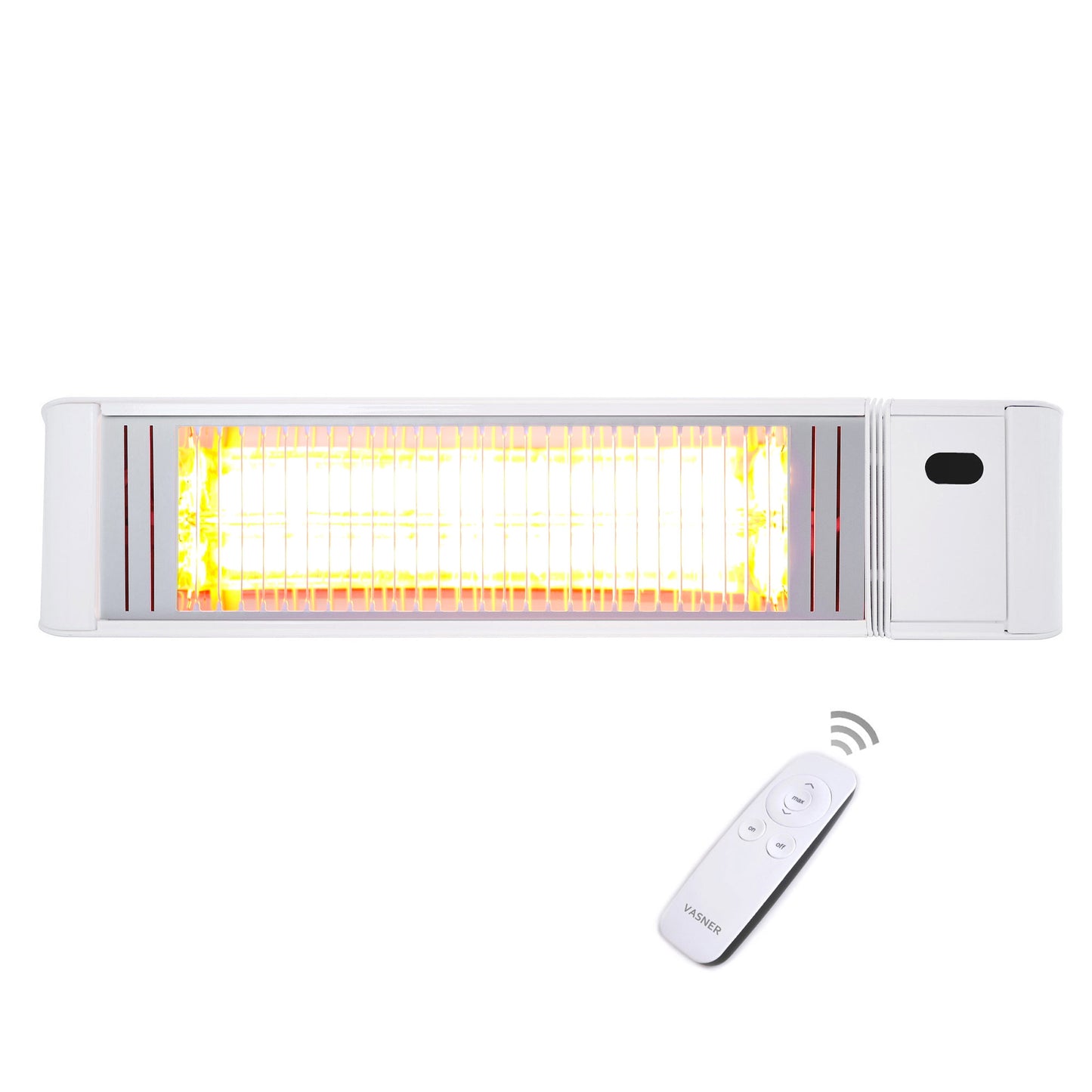 VASNER Teras X20 Infrarot Heizstrahler 2000W weiß - Terrassenstrahler mit Fernbedienung und 6 Heizstufen
