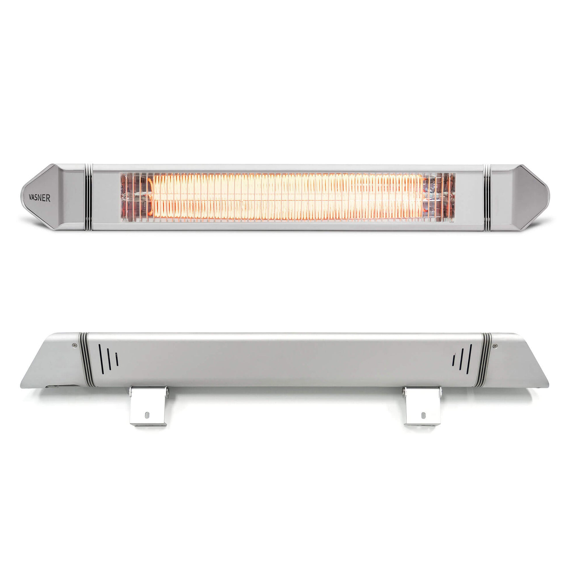 VASNER Teras 25 Basix Terrassenstrahler 2500W silber - einstufiger Heizstrahler ohne Standby-Verlust
