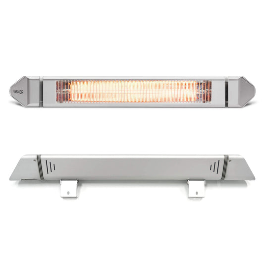VASNER Teras 25 Basix Terrassenstrahler 2500W silber - einstufiger Heizstrahler ohne Standby-Verlust
