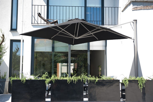 Prostor P7 quadratischer Wandsonnenschirm in Terrasse - drehbarer Schirm mit Gasfeder
