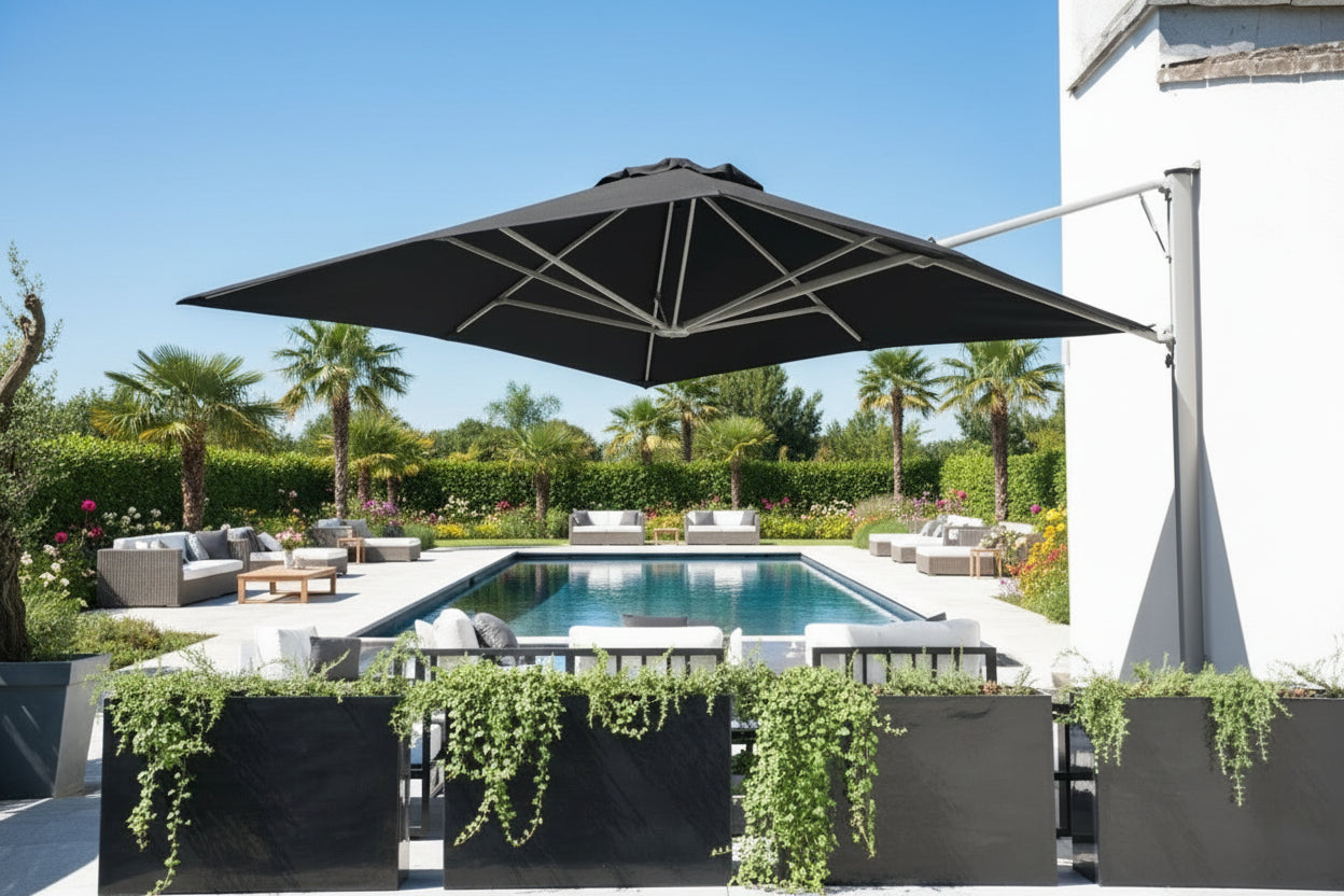 Prostor P7 runder Wandschirm - schlankes Design mit rostfreier Gasfeder für Außenbereiche
