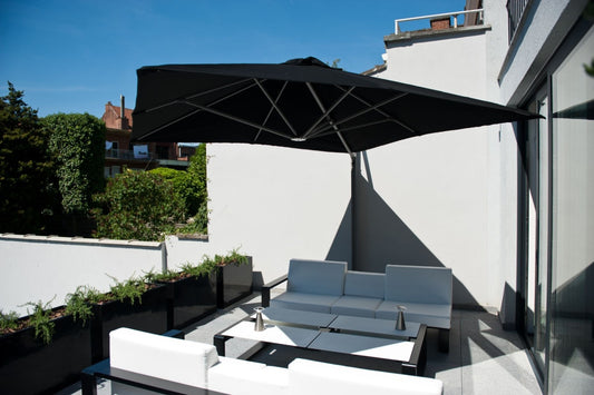 Prostor P7 Wandsonnenschirm in Terrasse - drehbarer Schirm mit Gasfeder für einfache Bedienung
