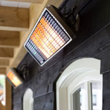 Heatscope Spot Heizstrahler schwarz in Terrasse - zuverlässige Wärme für windanfällige Bereiche
